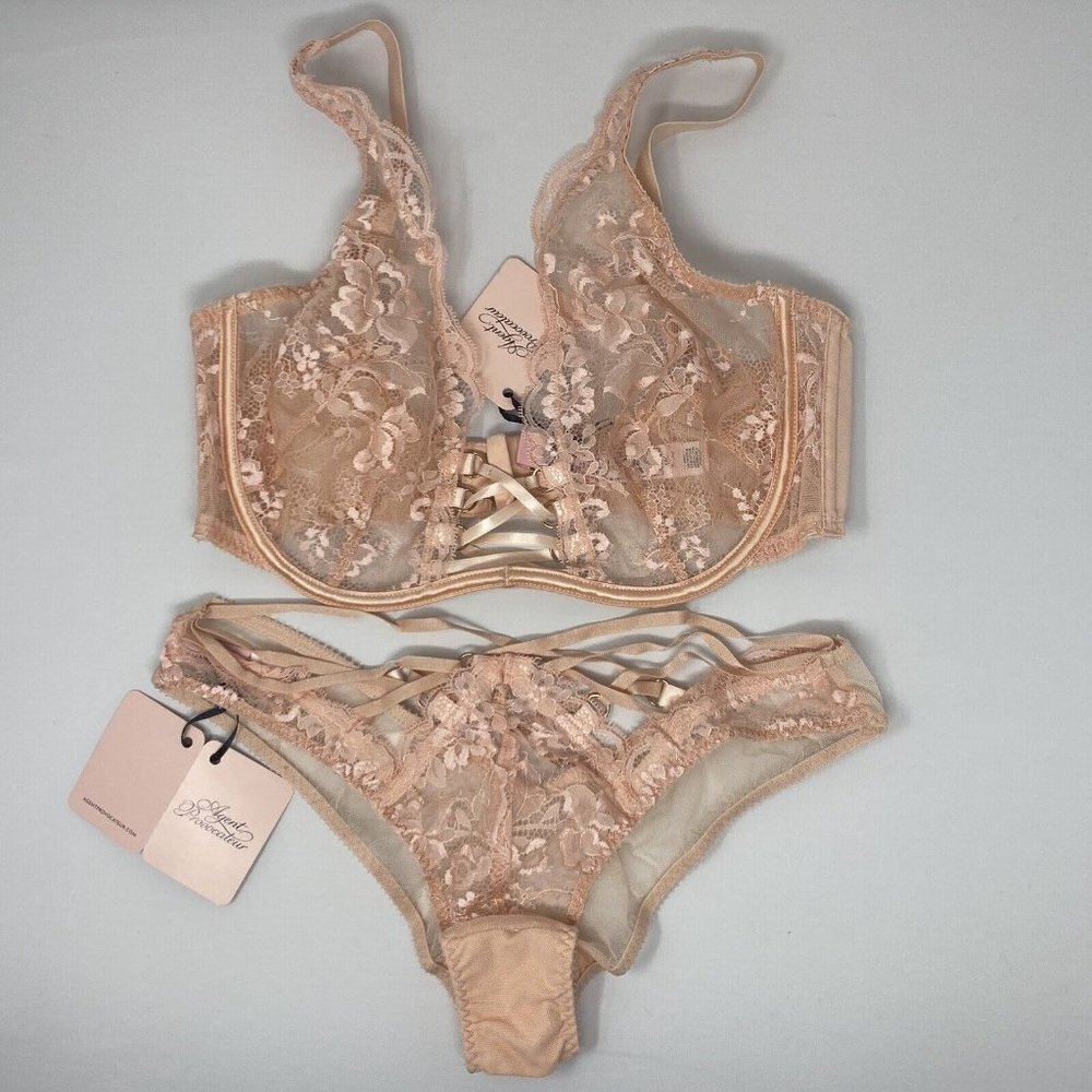 Agent Provocateur Essie Nude 2-piece Set: Bra 34DD/ Brief AP2 Small - Picture 9 of 15